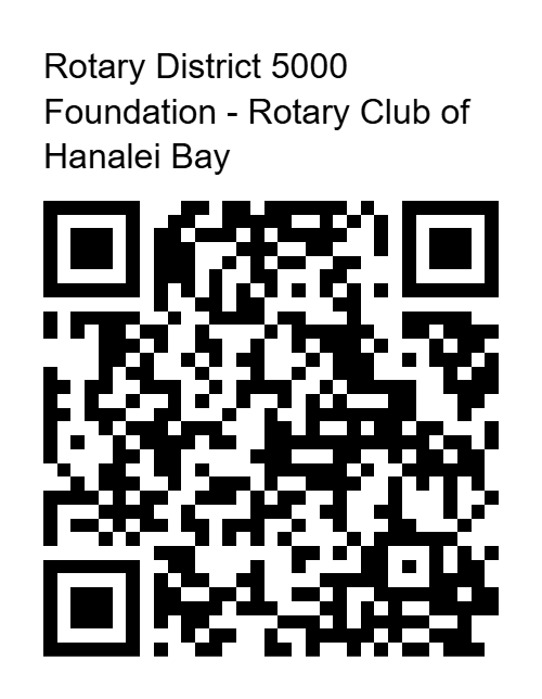 QR code to donate to RC Hanalei Bay — Rotary District 5000 Foundation