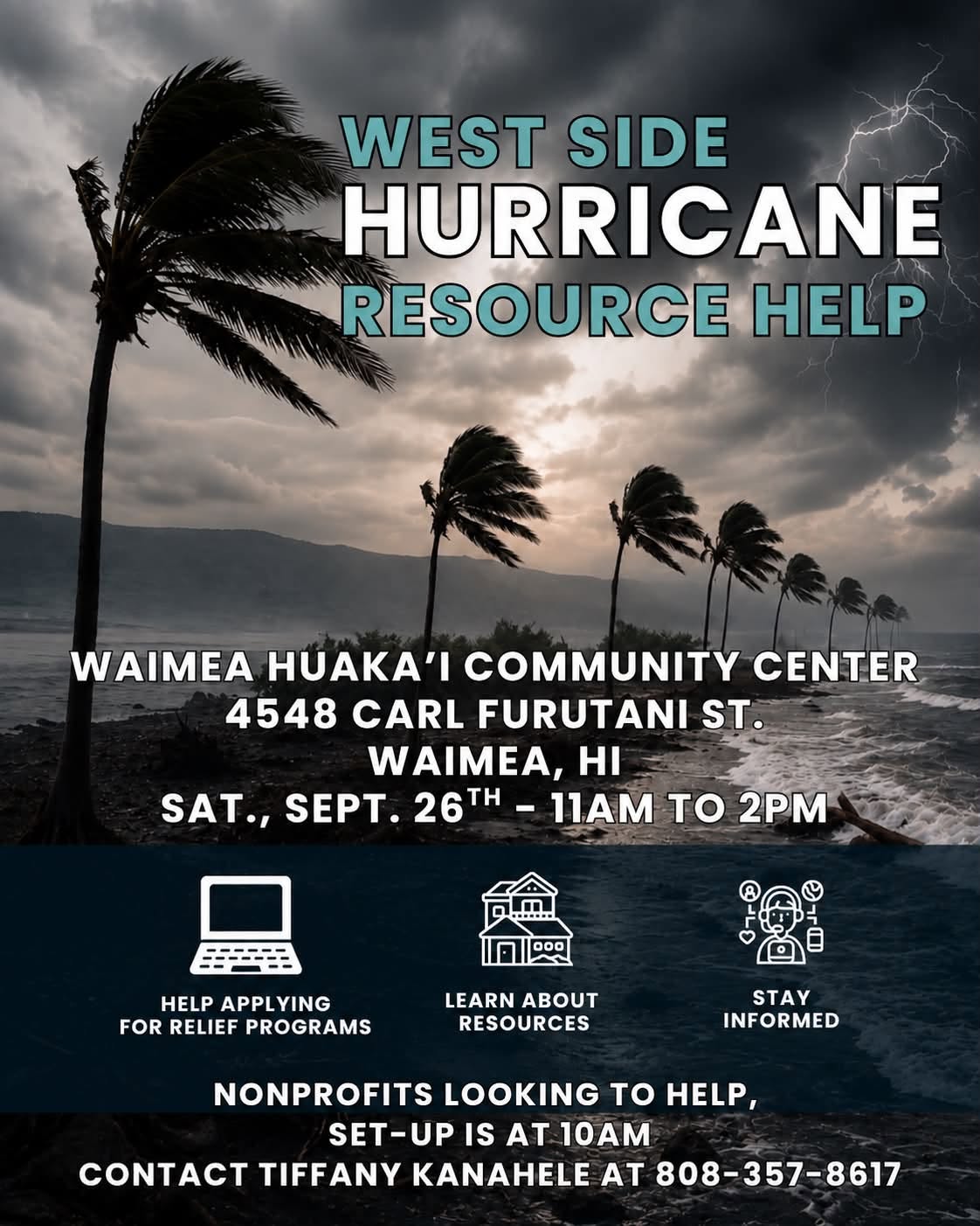 West Side Hurricane Resource Help event flyer